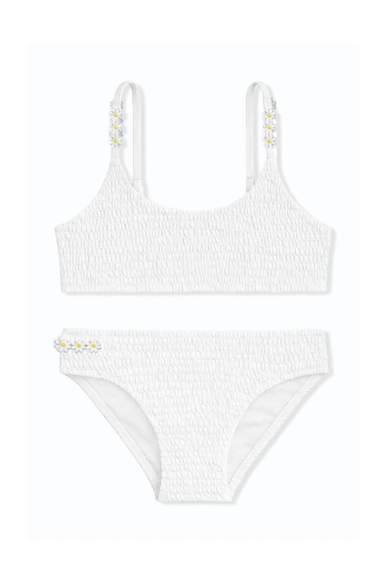 Smocked Two Piece Swimsuit, Main, color, White