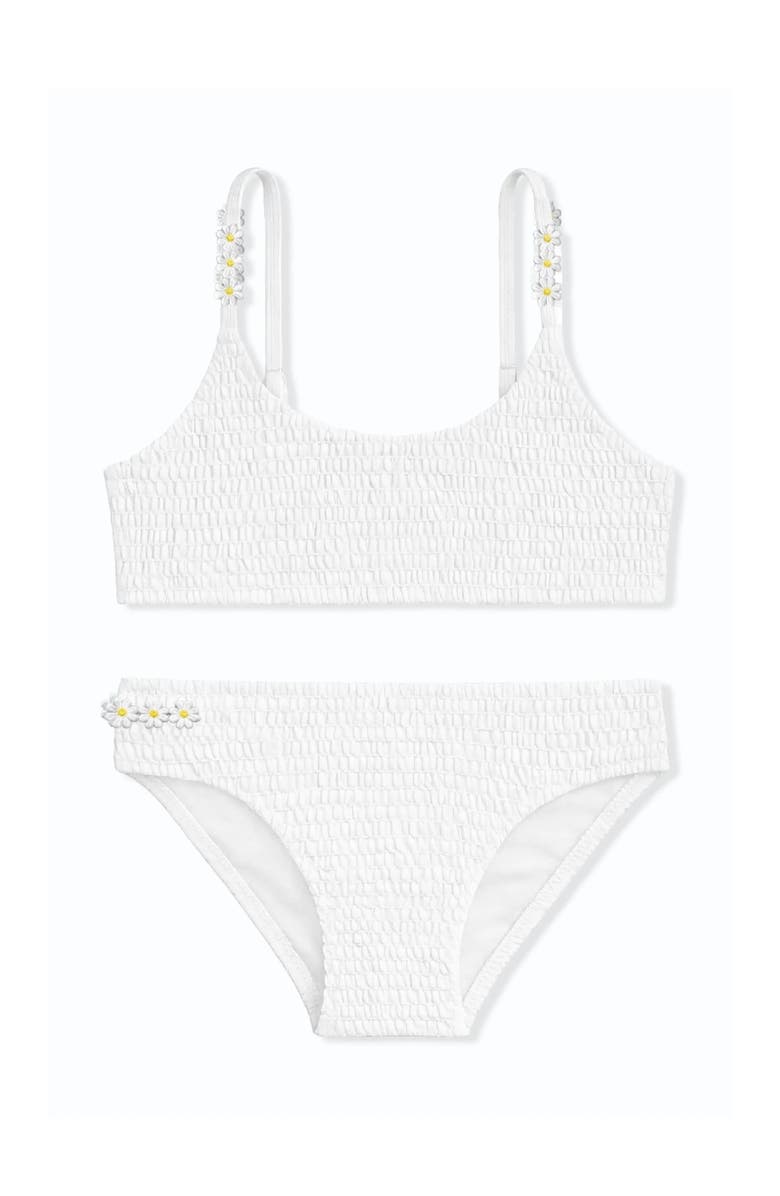 Limeapple Smocked Two Piece Swimsuit, Main, color, White