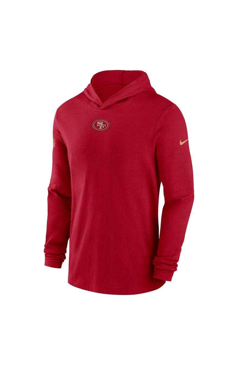 Nike Men's Nike Scarlet San Francisco 49ers Sideline Performance Long Sleeve Hoodie T-Shirt, Alternate, color, 