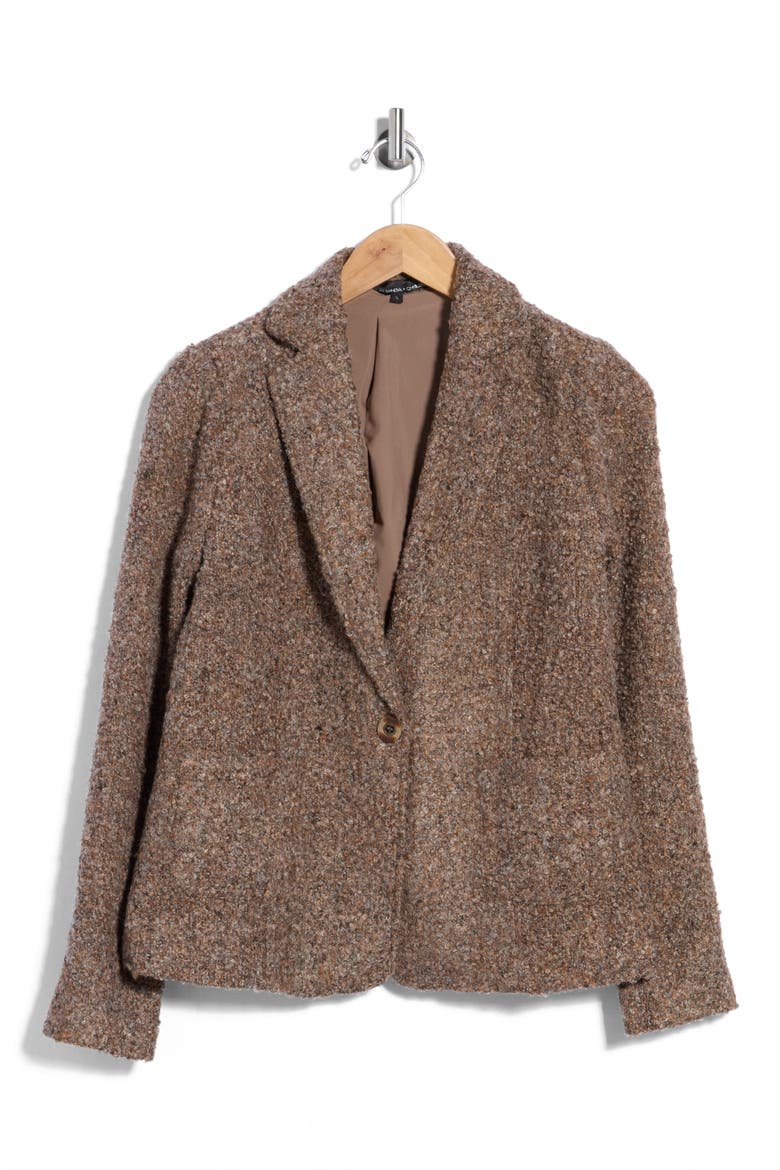 Boucle Blazer, Main, color, BROWN