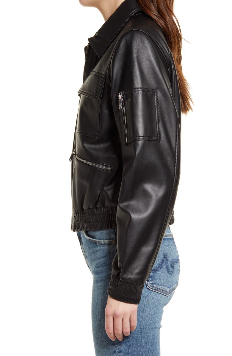 Sam Edelman Leather Bomber Jacket, Alternate, color,