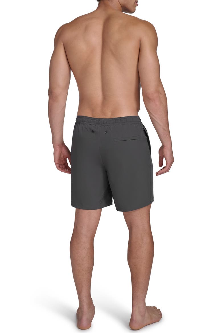 Solid Stretchy Jersey Swim Shorts, Alternate, color, IRON