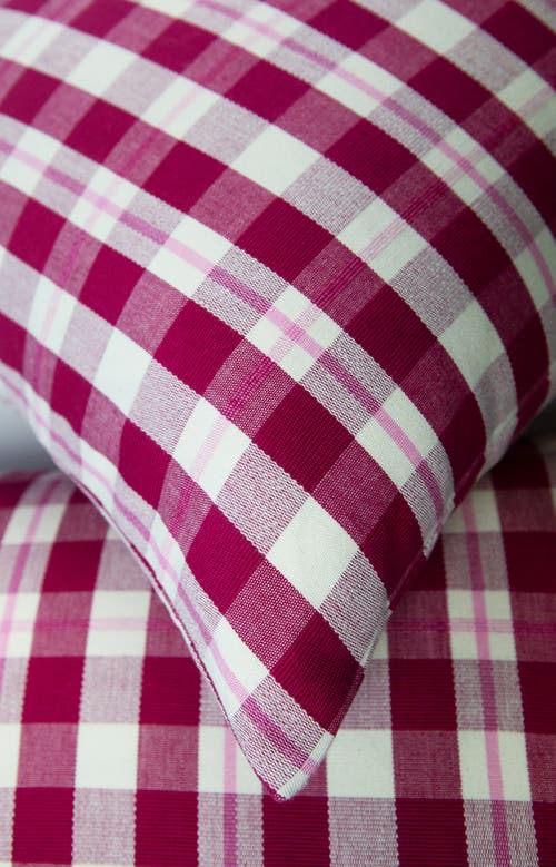 Archive New York Handwoven Abigail Cranberry Cotton Throw Pillow In Pink