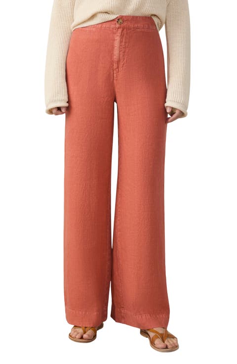 Sun Strider Wide Leg Linen Pants