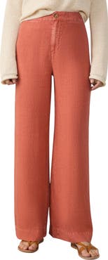 Faherty Sun Strider Wide Leg Linen Pants