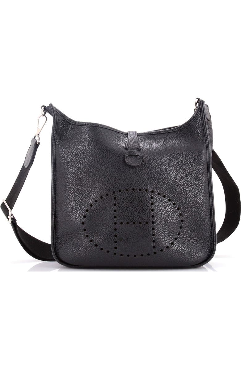 Pre-Owned Hermes Evelyne Bag Gen III Clemence PM, Main, color, Noir
