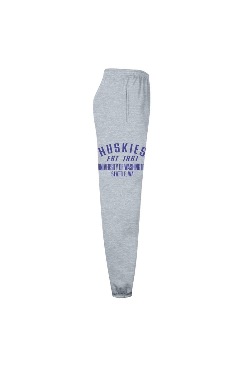 Men's Champion  Heather Gray Washington Huskies Powerblend Banded Fleece Sweatpants, Alternate, color, Heather Gray