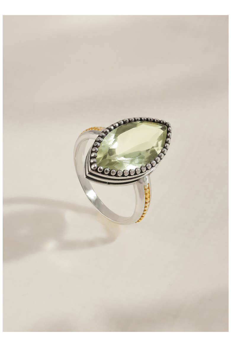 Marquise Cut Green Quartz Ring, Alternate, color, GREEN