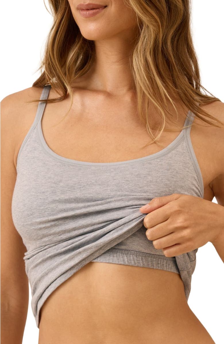 Pact Everyday Shelf Bra Camisole, Alternate, color, Light Heather Grey