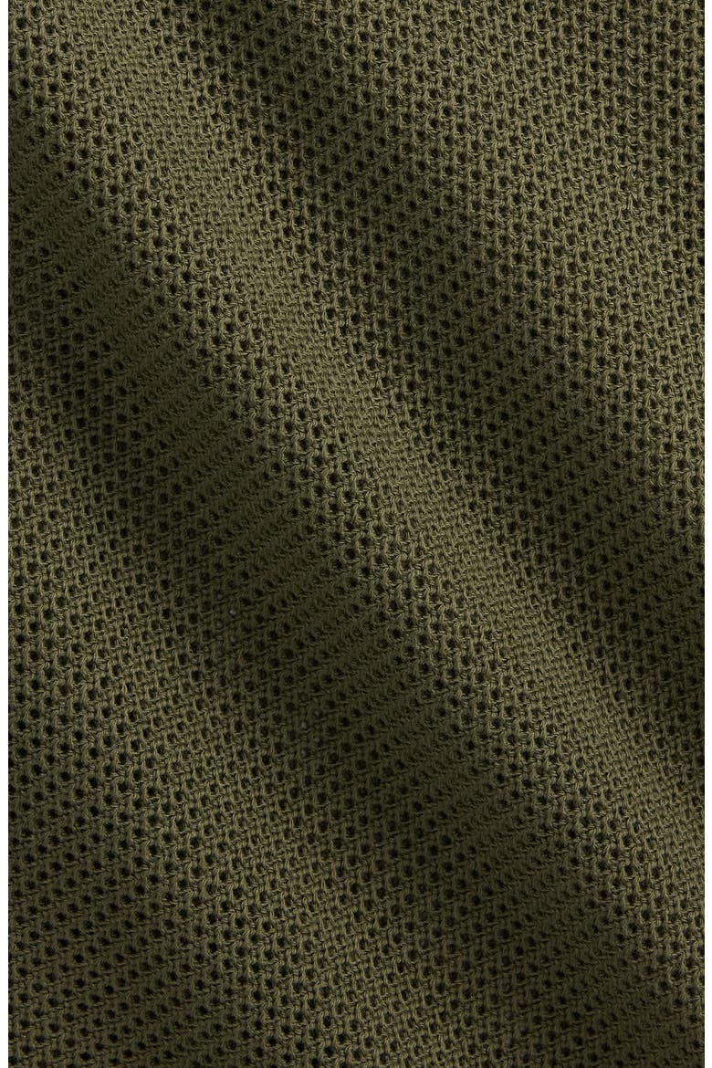 Textured Pointelle Camp Shirt, Alternate, color, CRUISE OLIVE
