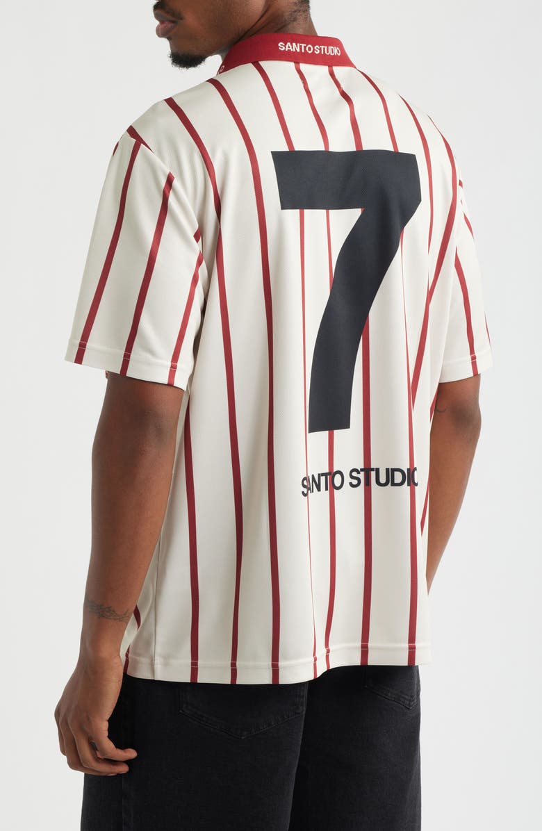 SANTO STUDIO Milano 7 Johnny Collar Short Sleeve Club Jersey, Alternate, color, Cream