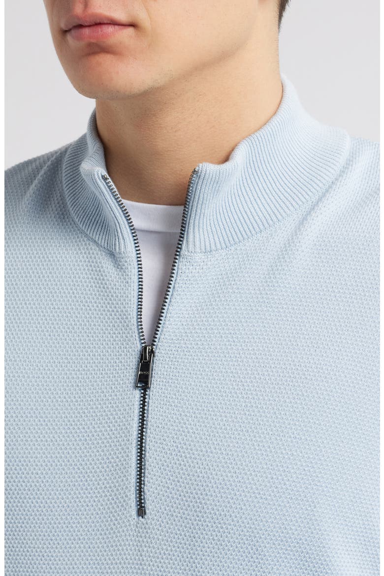 Ebrando Textured Cotton Half Zip Sweater, Alternate, color, LT PAST/BU