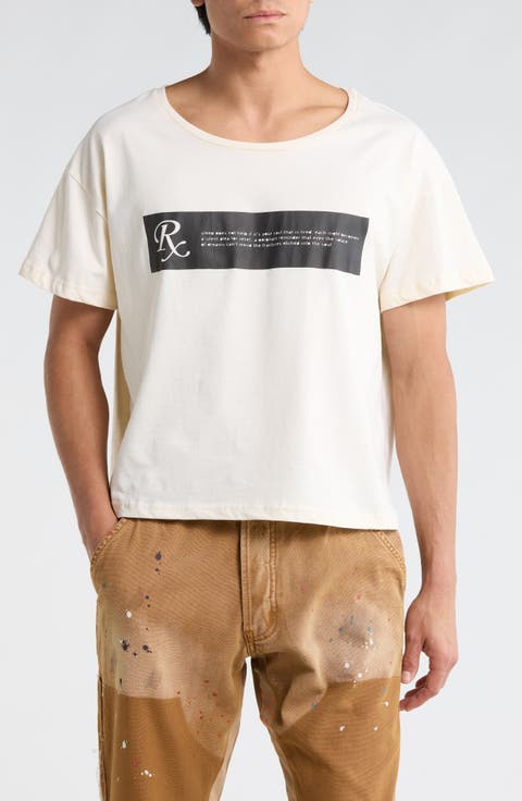 Distressed Wide Crewneck Graphic T-Shirt