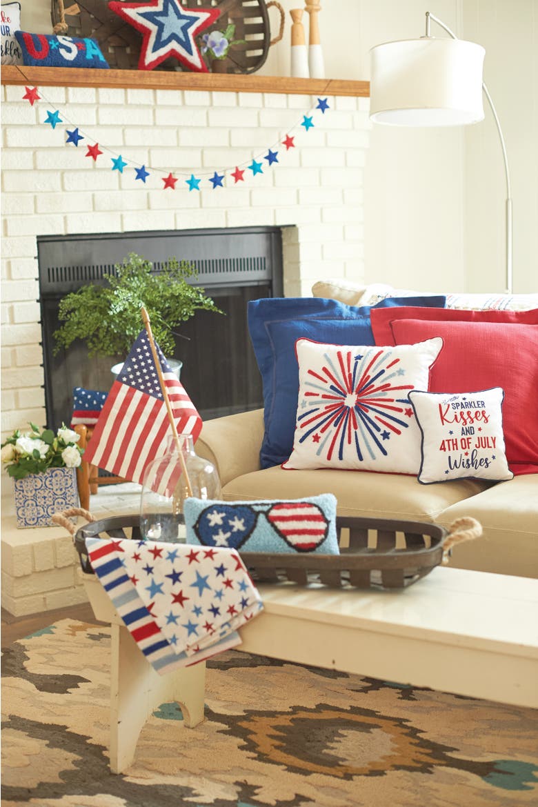 Navy Flange 100% Cotton Accent Throw Pillow 18" x 18", Alternate, color, Blue