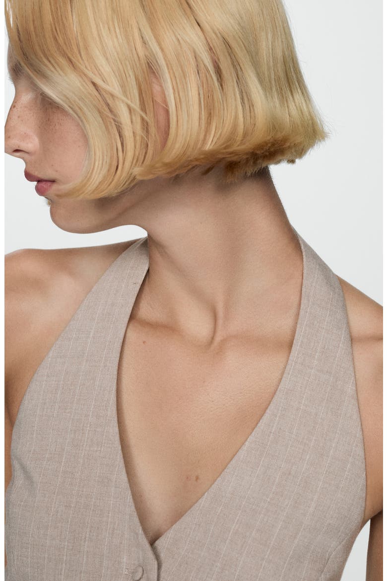 Pinstripe Halter Vest, Alternate, color, BEIGE