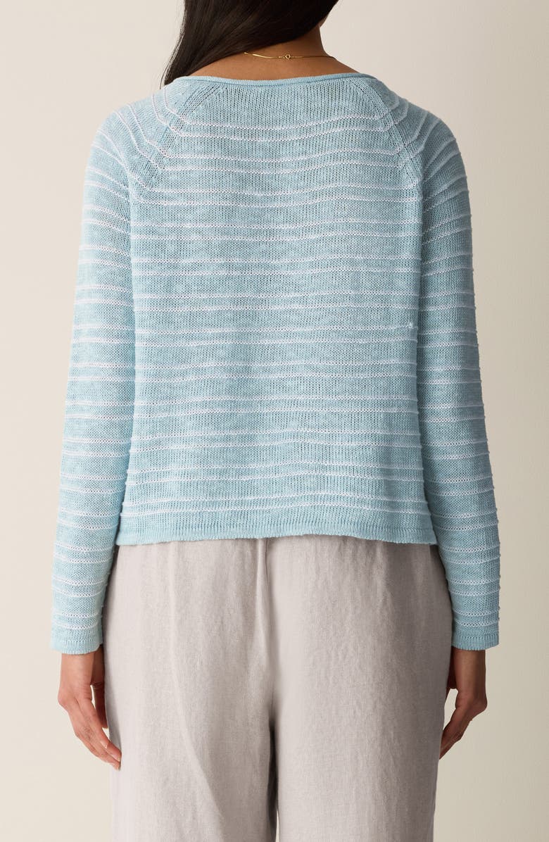 Eileen Fisher Bateau Neck Stripe Sweater, Alternate, color, Breeze