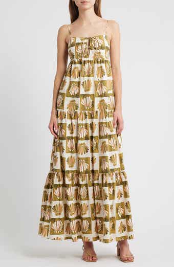 Rails Mica Print Cotton Blend Tiered Maxi Sundress