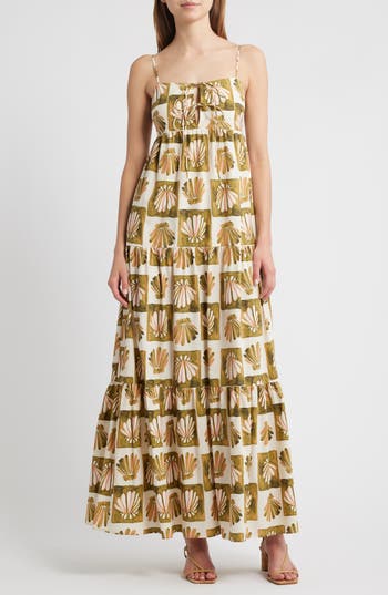 Rails Mica Print Cotton Blend Tiered Maxi Sundress In Multi
