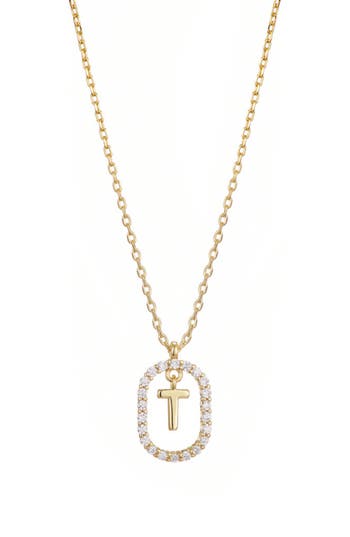 Adornia Floating Letter Initial Cubic Zirconia Pendant Necklace