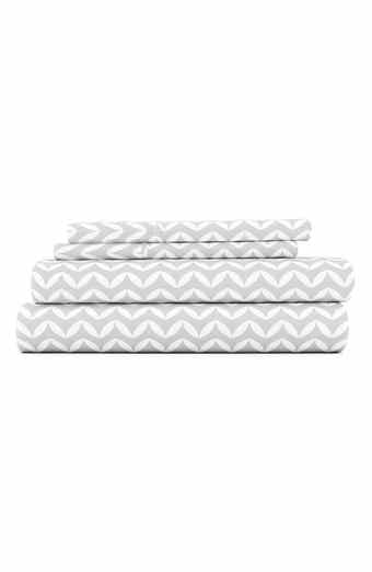 HOMESPUN HOME SPUN Premium Ultra Soft Puffed Chevron Pattern 4-Piece Bed Sheet Set