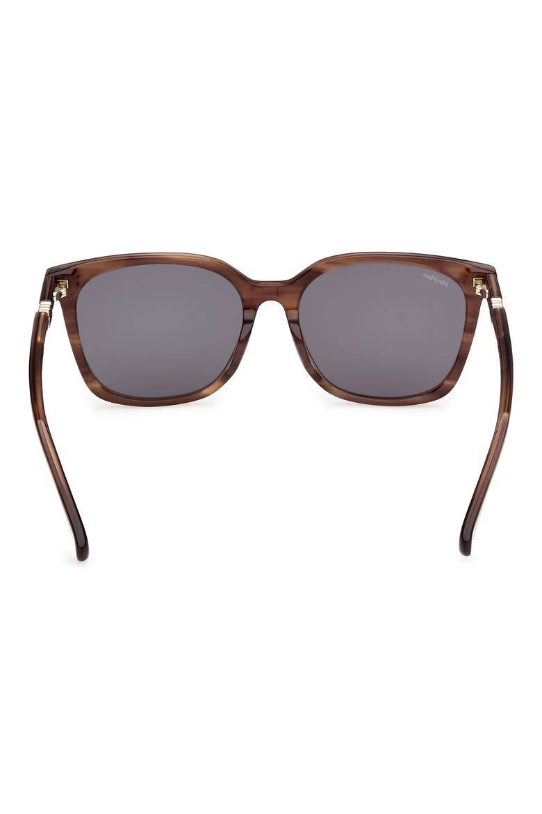 55mm Round Sunglasses, Alternate, color, BROWN HORN / SMOKE