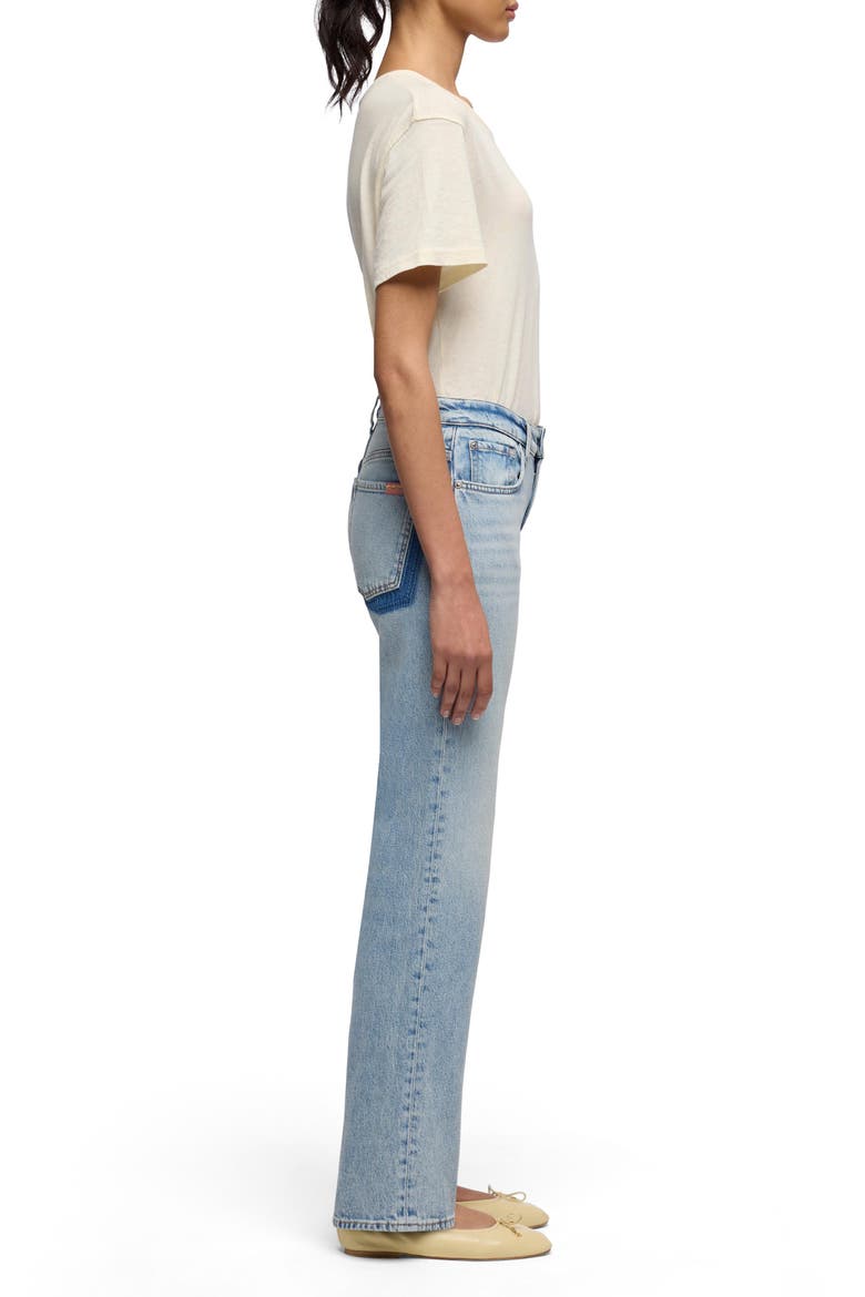 Calie Shadow Pocket Mid Rise Straight Leg Jeans, Alternate, color, ODE TO
