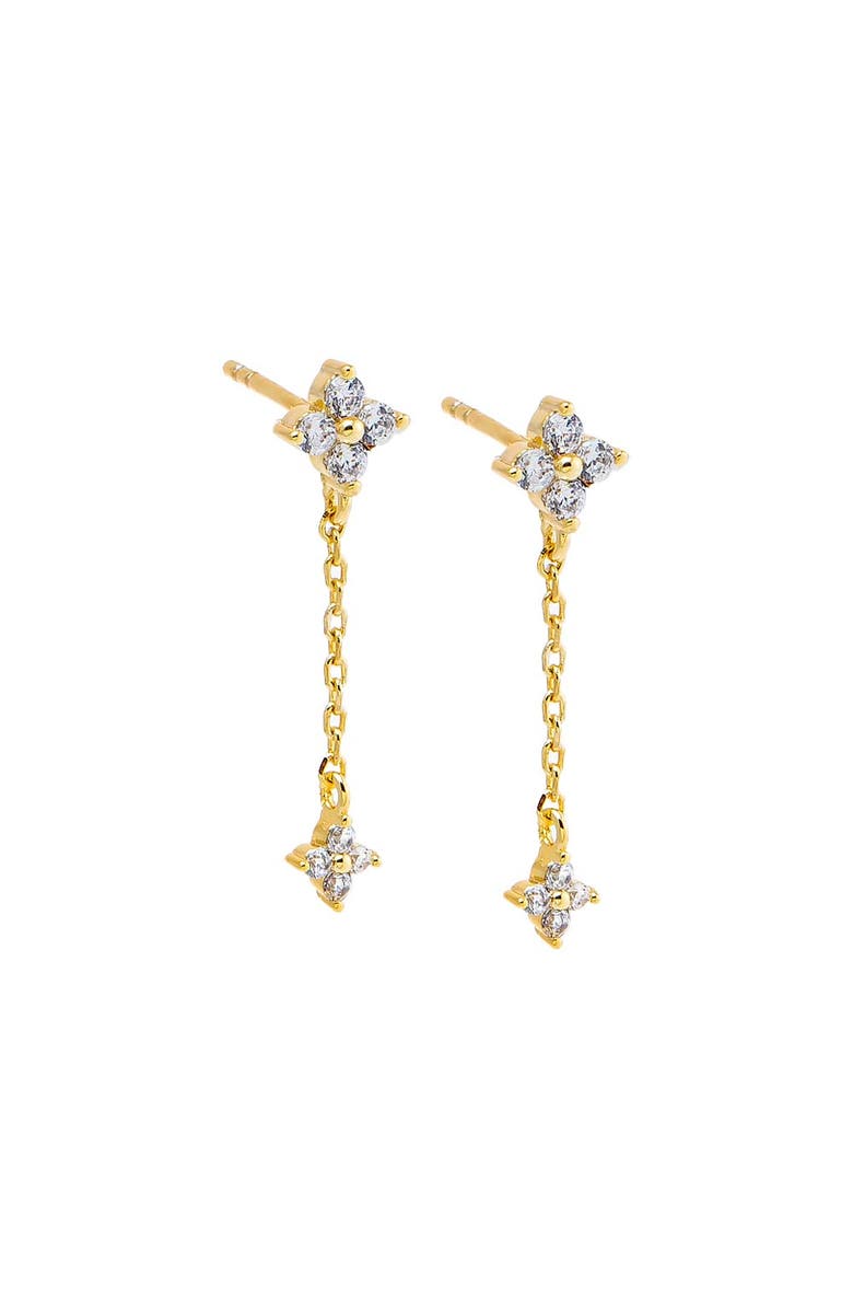 BY ADINA EDEN CZ Flower Chain Drop Stud Earring, Main, color, 