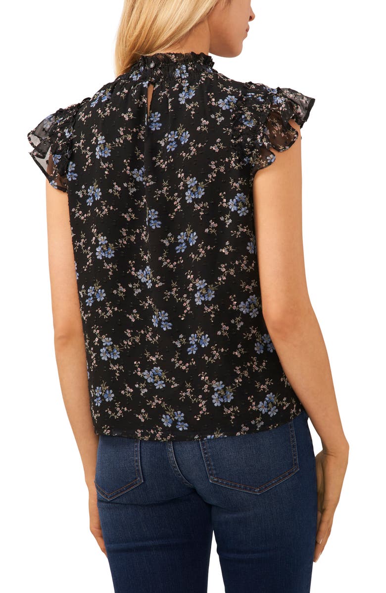 CeCe Floral Smock Neck Top, Alternate, color, 
