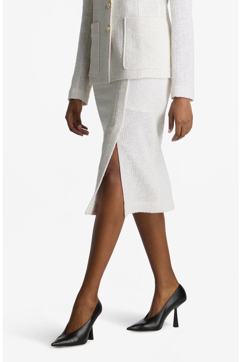 Open Weave Tweed Skirt, Alternate, color, IV00 IVORY