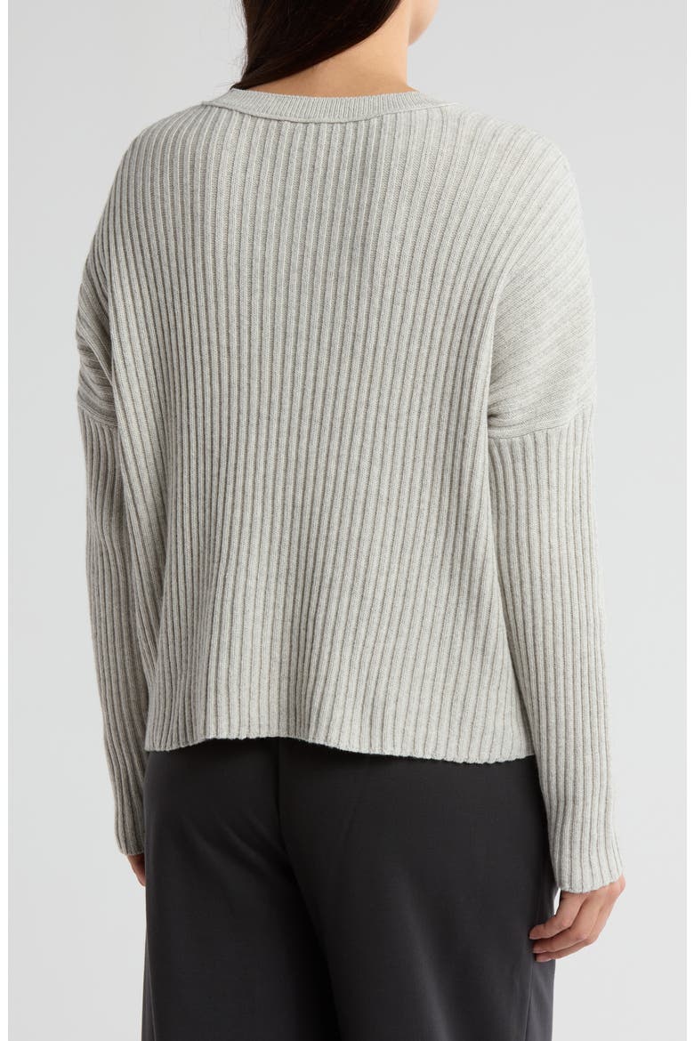 Organic Cotton Blend Rib Sweater, Alternate, color, SEA SALT