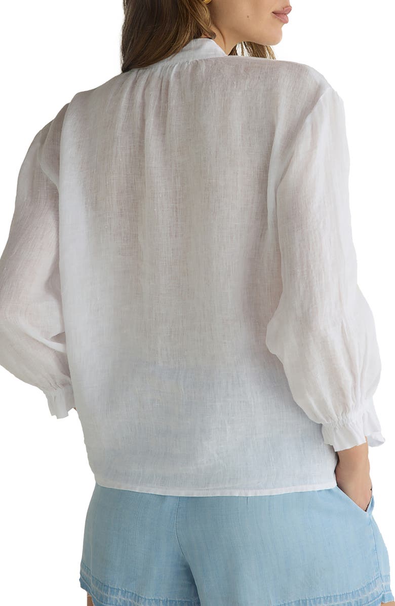 Bella Dahl Linen Split Neck Button-Up Shirt, Alternate, color, 