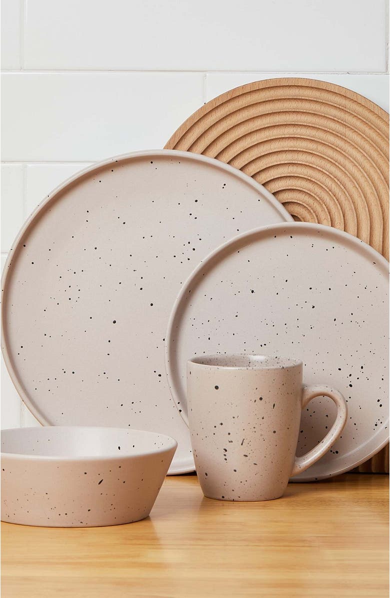 Stone Lain Jade Stoneware 16-Piece Dinnerware Set, Alternate, color,