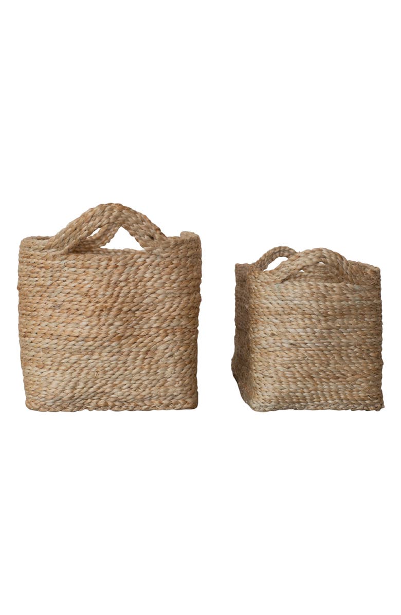 Will & Atlas Set of 2 Rectangular Jute Tray Baskets, Main, color, Natural