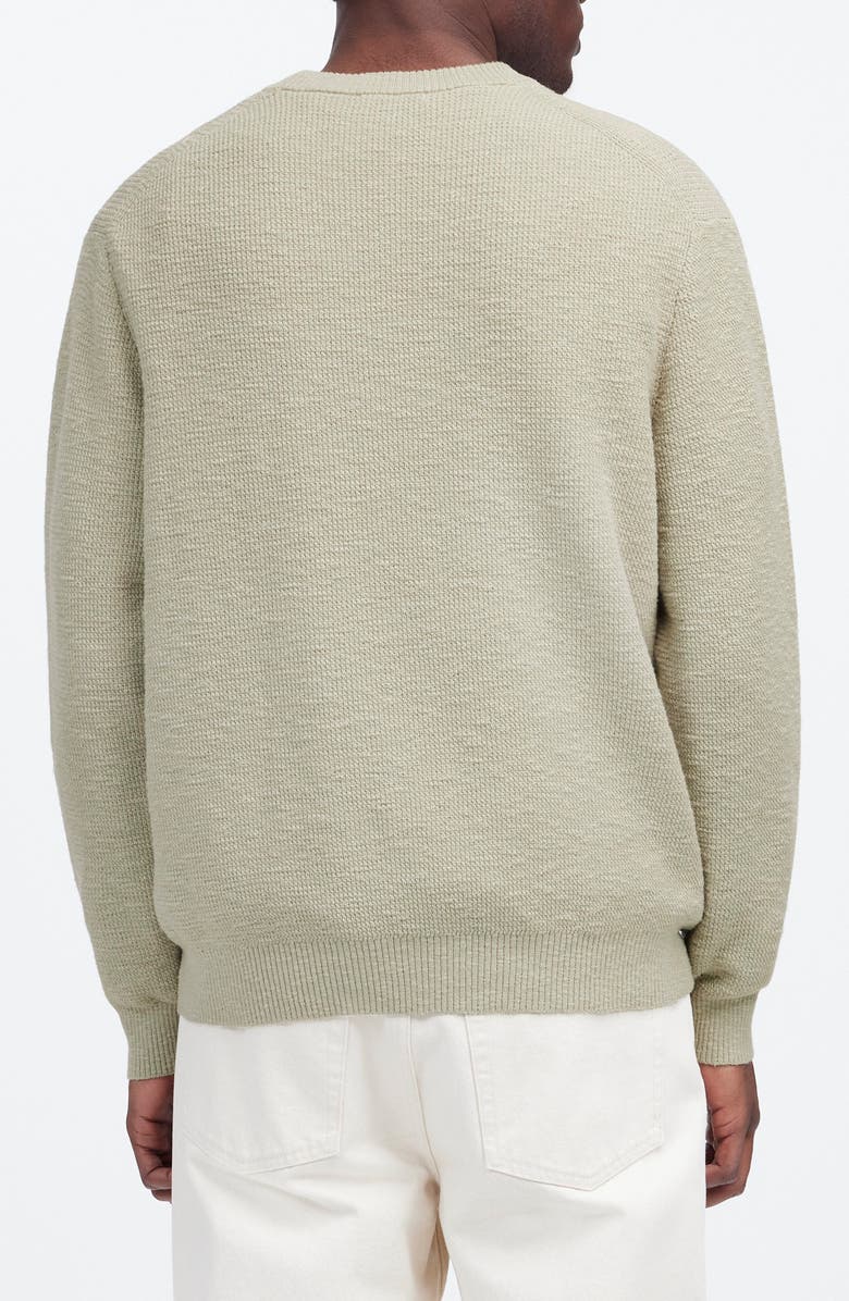 Madewell Waffle Knit Crewneck Sweater, Alternate, color, Dusty Celadon
