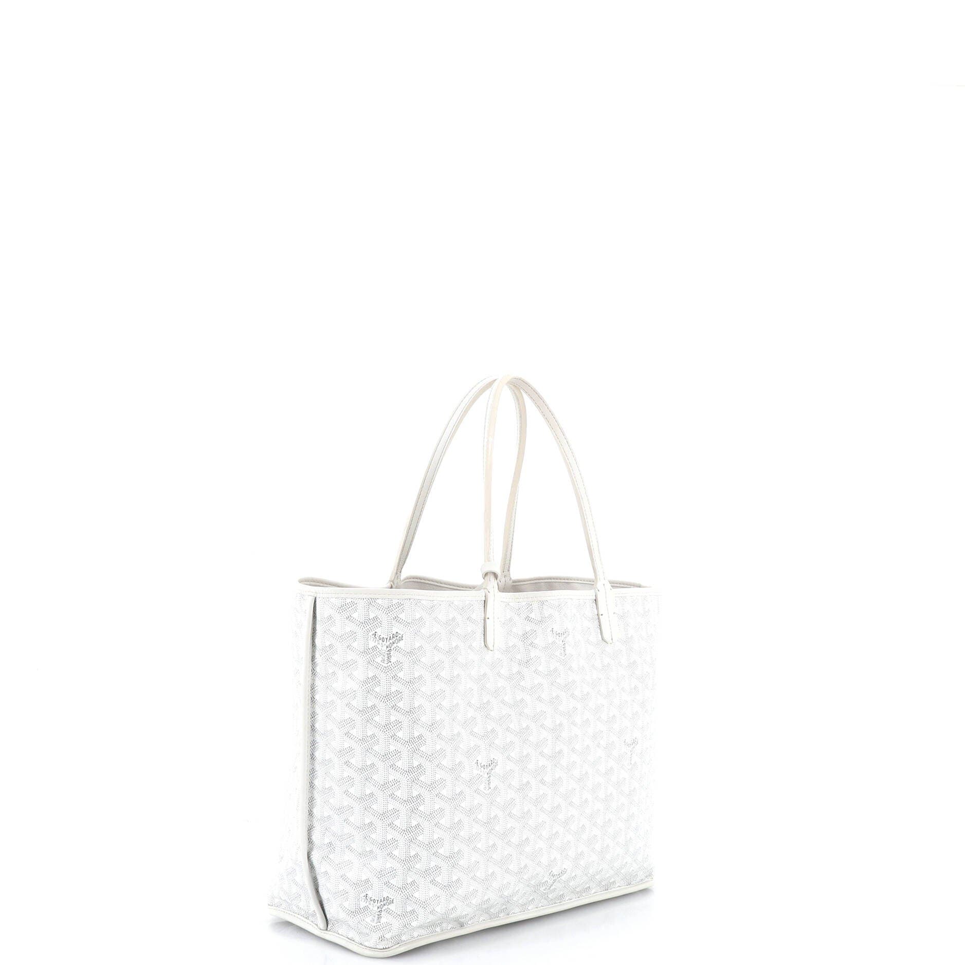 Pre-Owned Goyard Anjou Reversible Tote Coated Canvas PM, Alternate, color, White