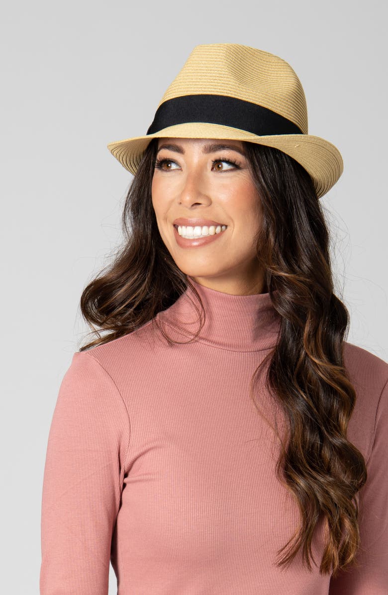 San Diego Hat Stingy UPF 50+ Fedora, Alternate, color, Natural
