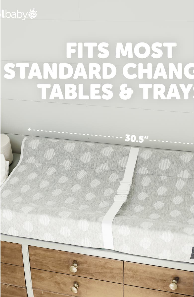 Jool Baby Soft Changing Pad + Washable Cover, Non-Slip - Fits Standard Changing Tables & Dressers, Alternate, color, Gray - Cloud
