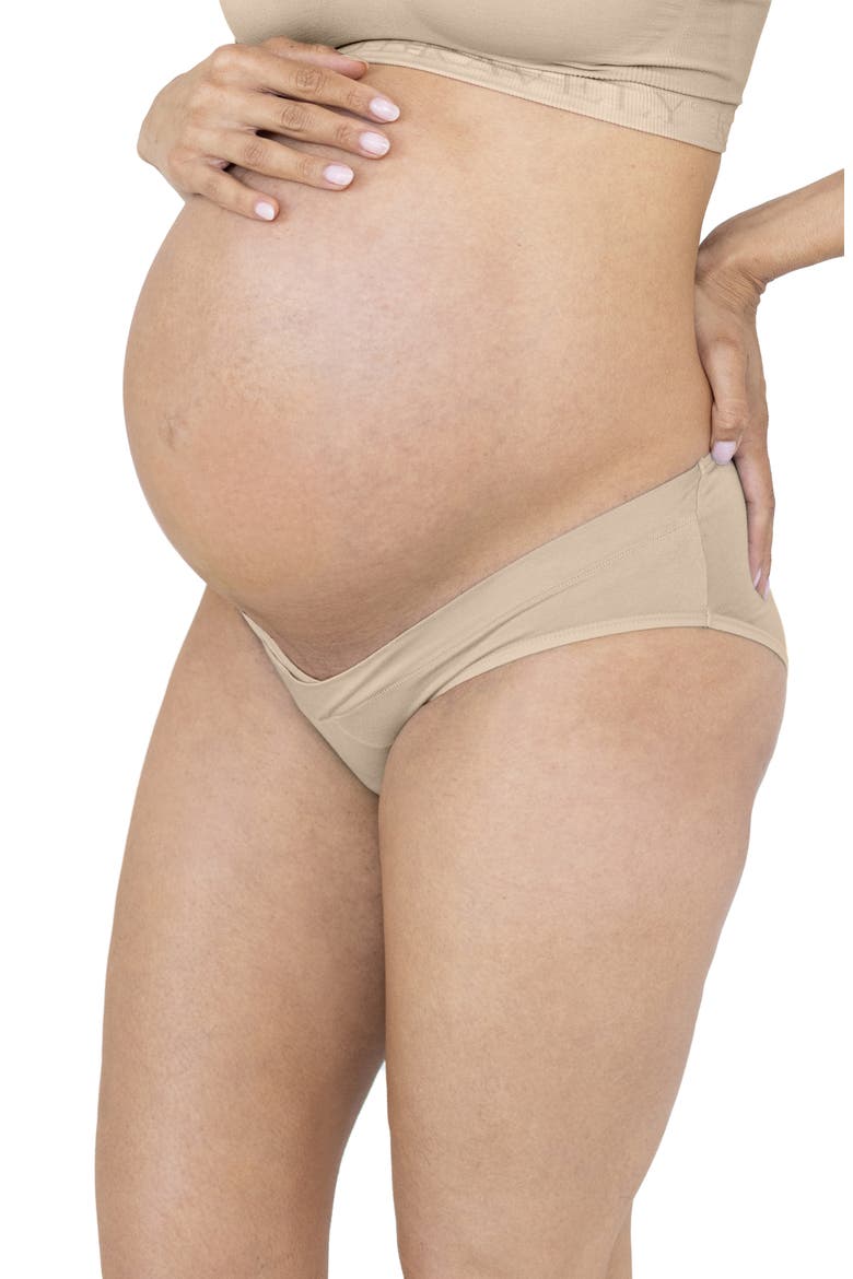 Assorted 5-Pack Under the Bump Full Coverage Maternity Briefs, Main, color, BEIGE/BLACK