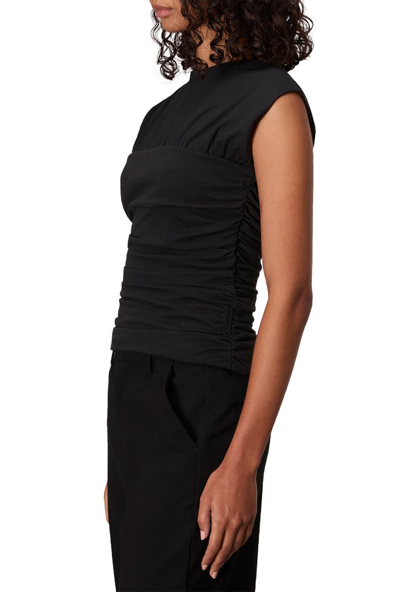 Mica Ruched Top, Alternate, color, BLACK