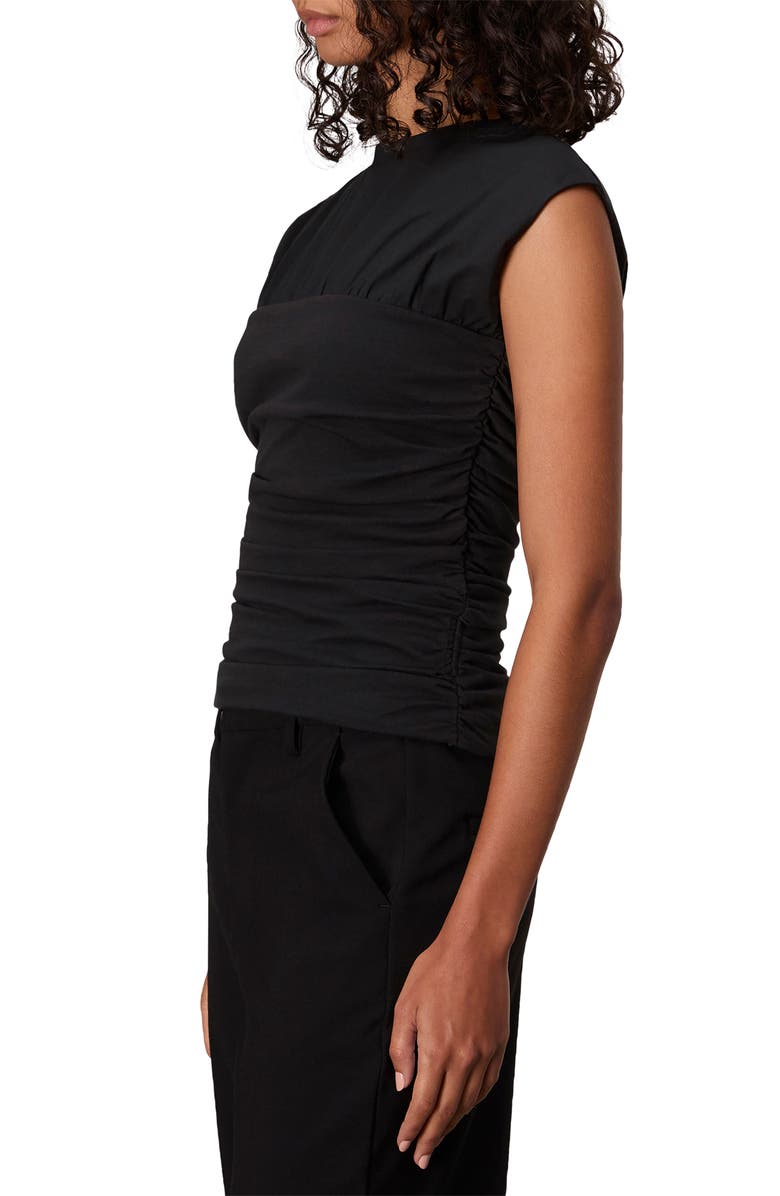 rag & bone Mica Ruched Top, Alternate, color, Black