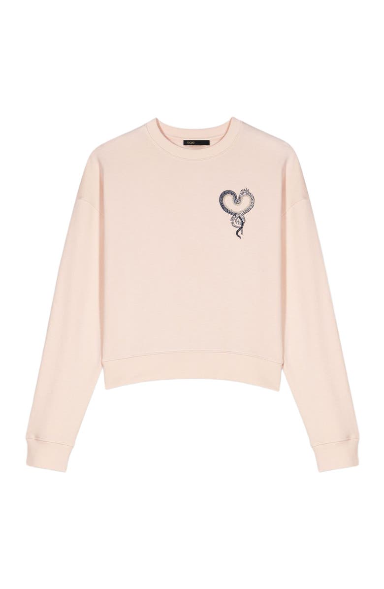 maje Embroidered sweater, Alternate, color,