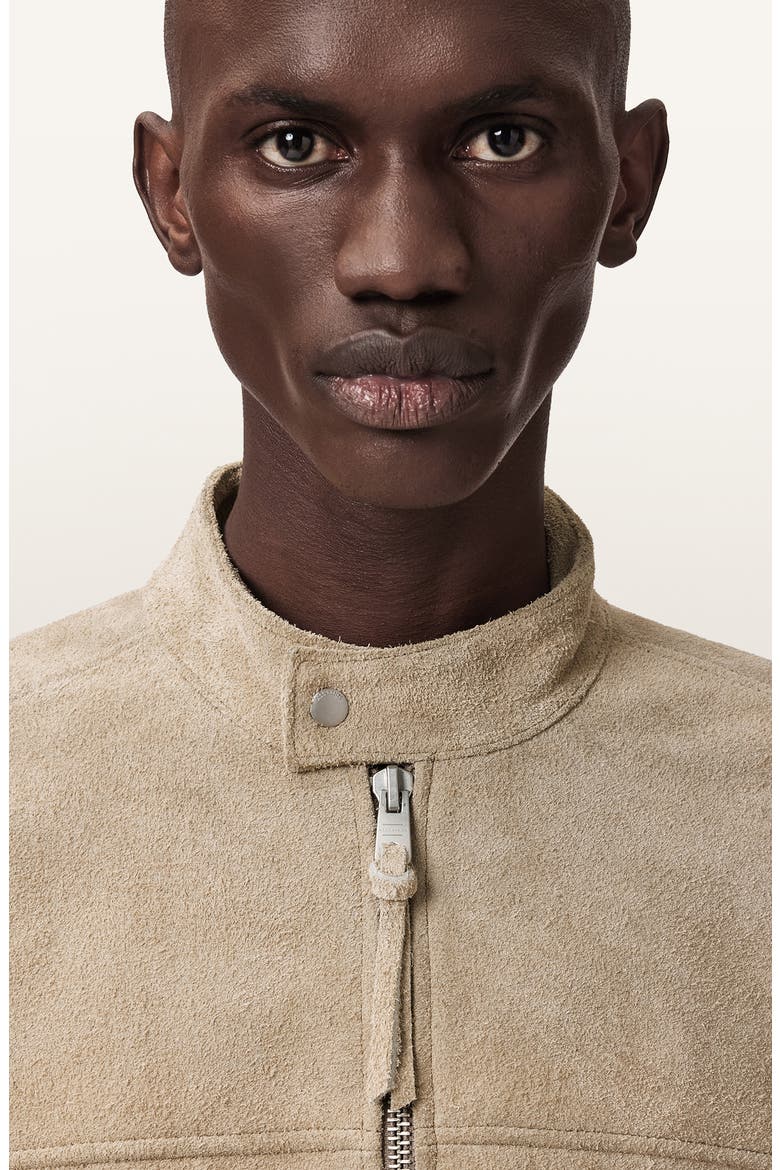 Felix Suede Racer Jacket, Alternate, color, DUNE BROWN