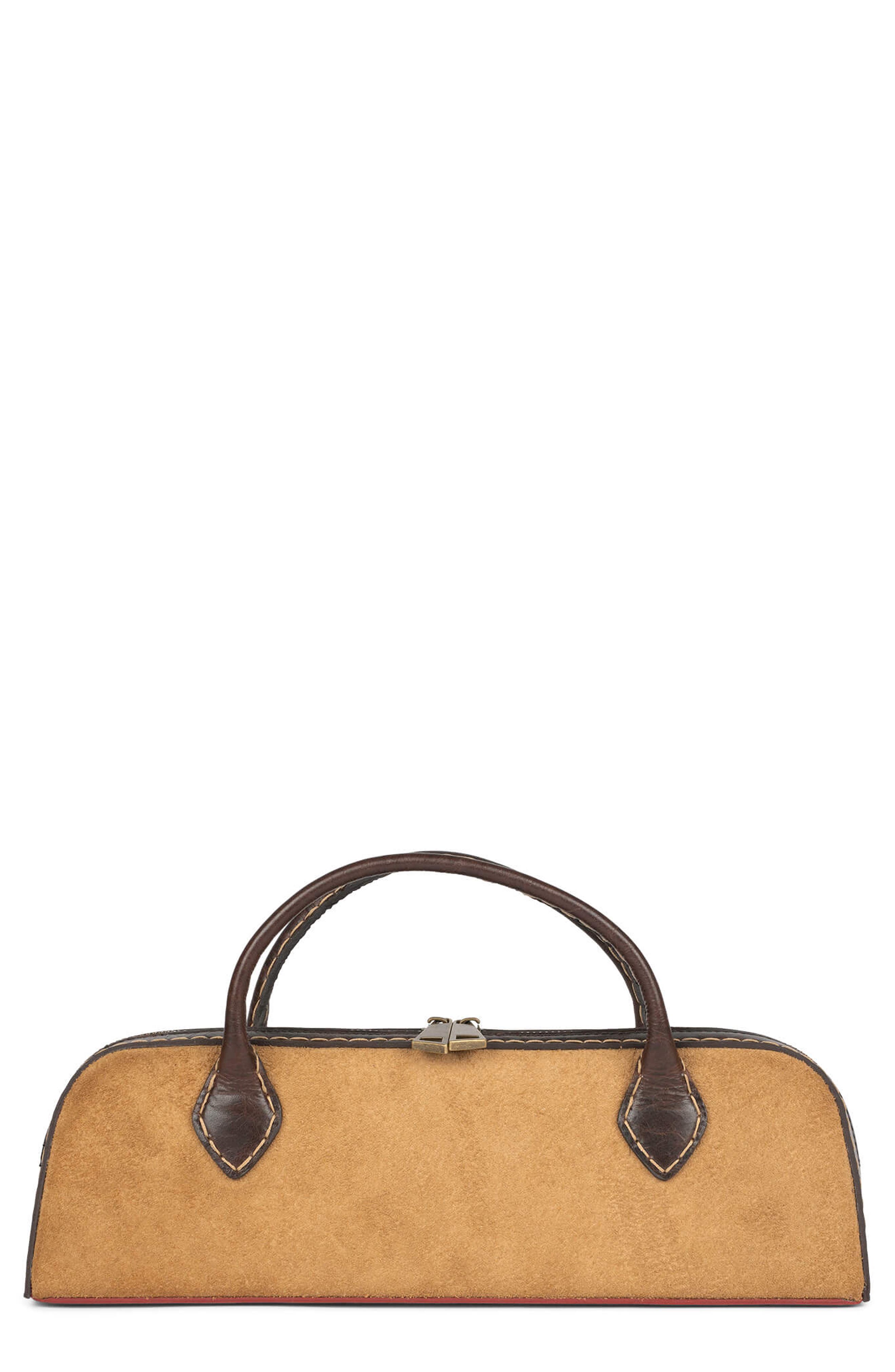 Jeffrey Campbell Inventor Handbag, Main, color, Tan Suede Combo