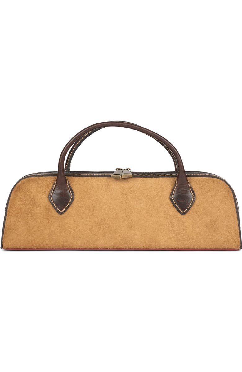 Jeffrey Campbell Inventor Handbag, Main, color, Tan Suede Combo