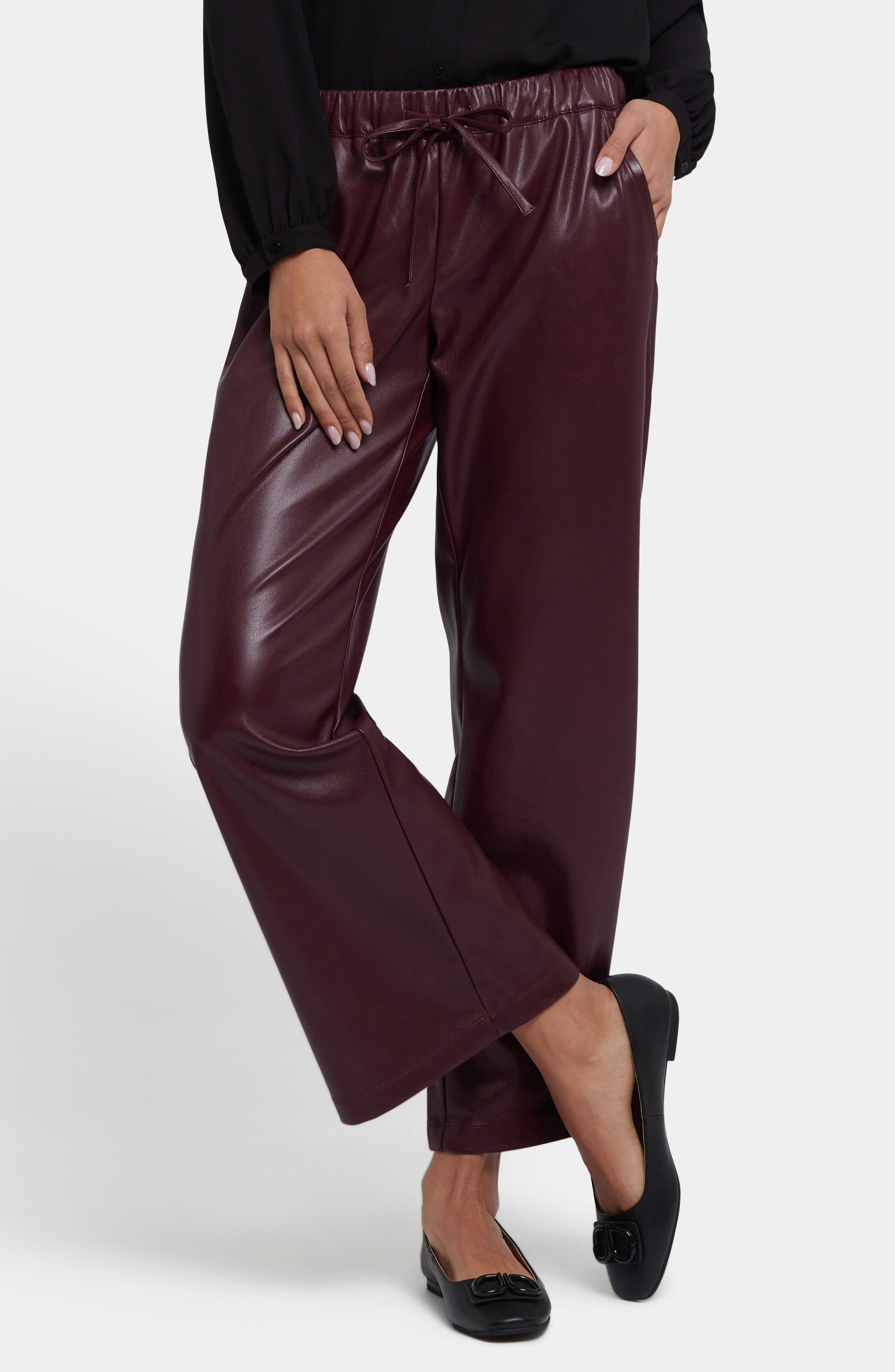Wide Leg Faux Leather Pants - image 4