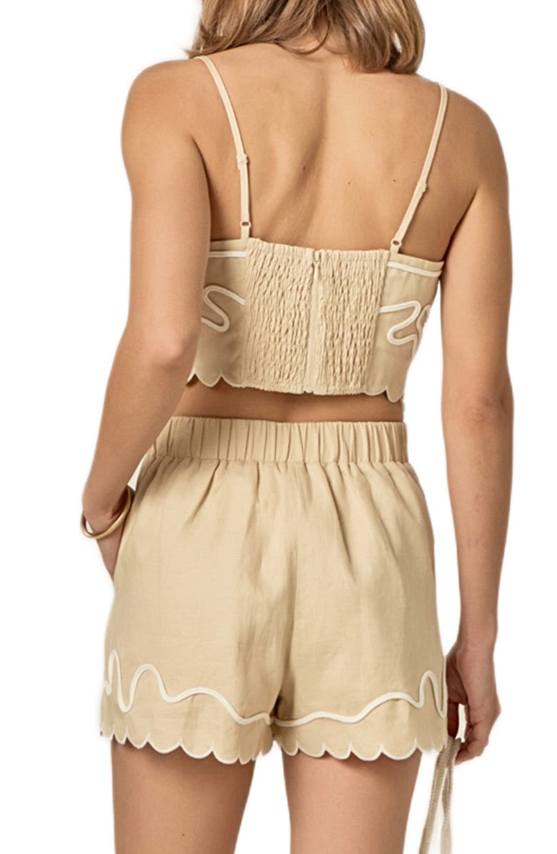 English Factory Wavy Embroidered Crop Camisole, Alternate, color, Beige/ Off White