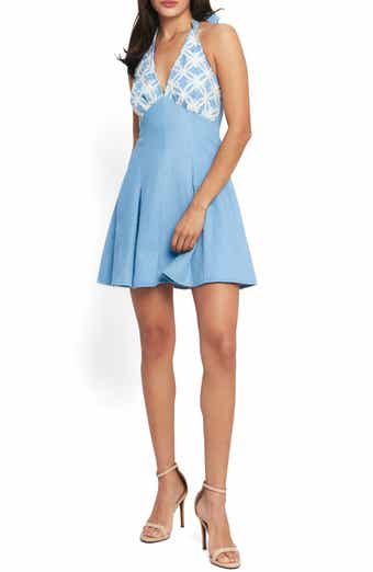 FLYING TOMATO Textured Halter Minidress