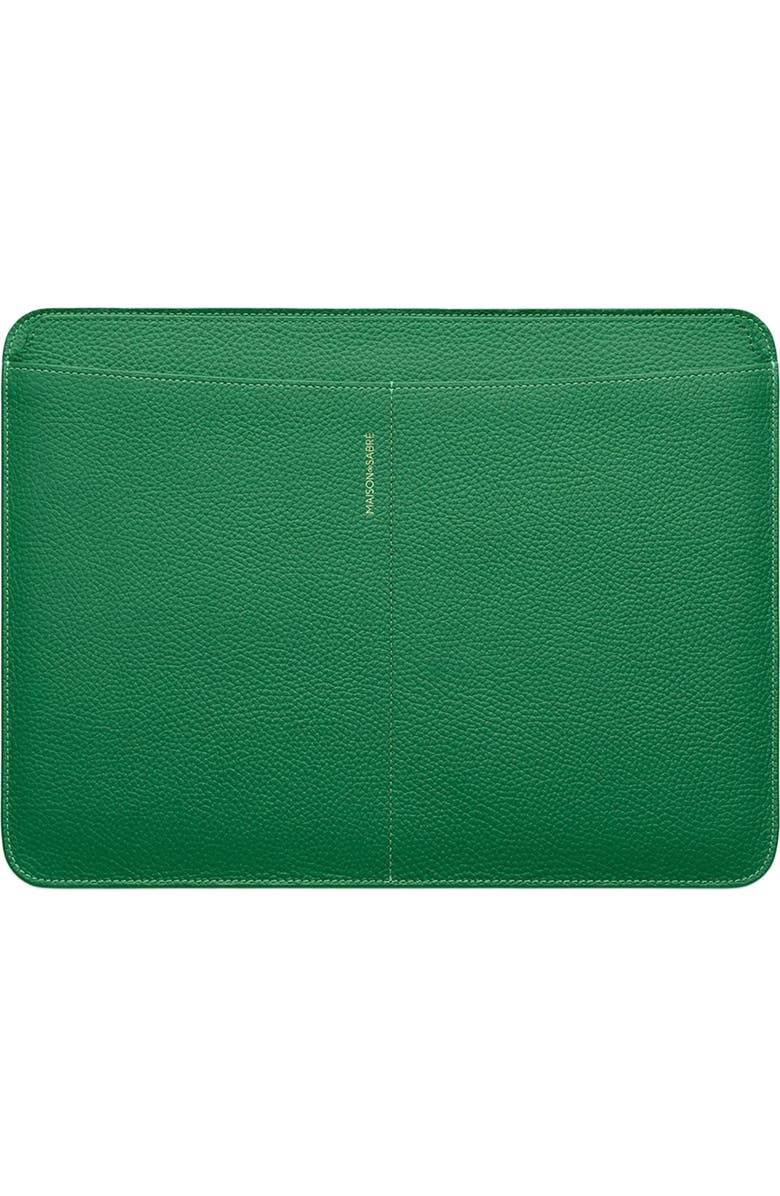 MAISON de SABRÉ Leather Laptop Sleeve, Alternate, color, Emerald Green