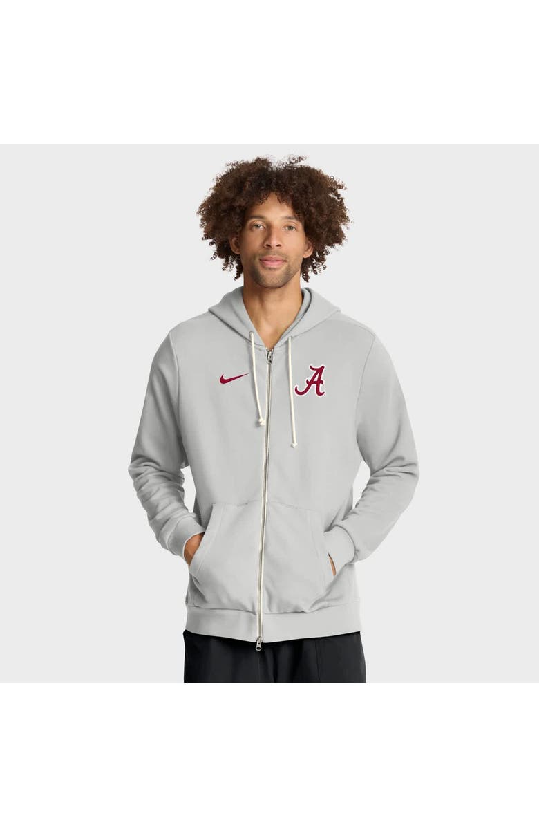 Nike Men's Nike Gray Alabama Crimson Tide 2025 Sideline Standard Issue Dri-FIT Full-Zip Hoodie, Main, color, Gray
