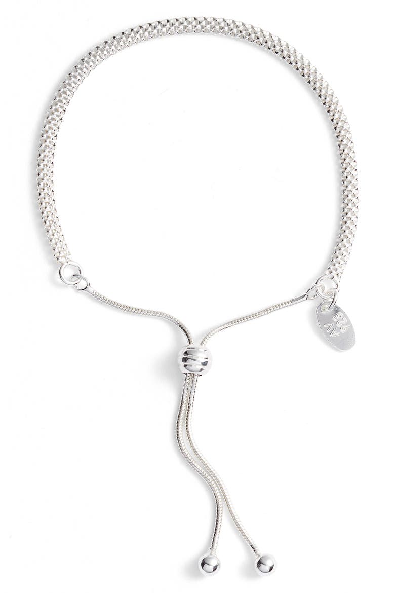 Argento Vivo Mesh Slider Bracelet, Main, color, SILVER